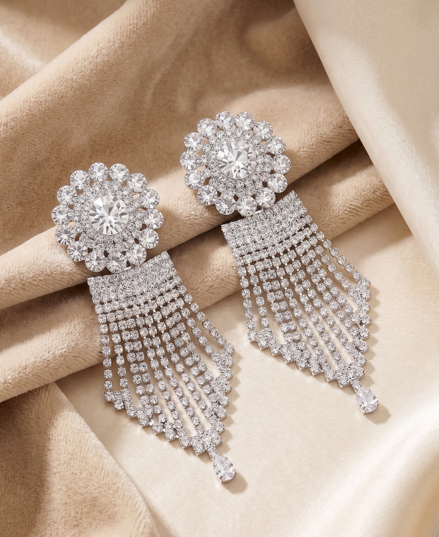 Celestial Crystal Waterfall Earrings
