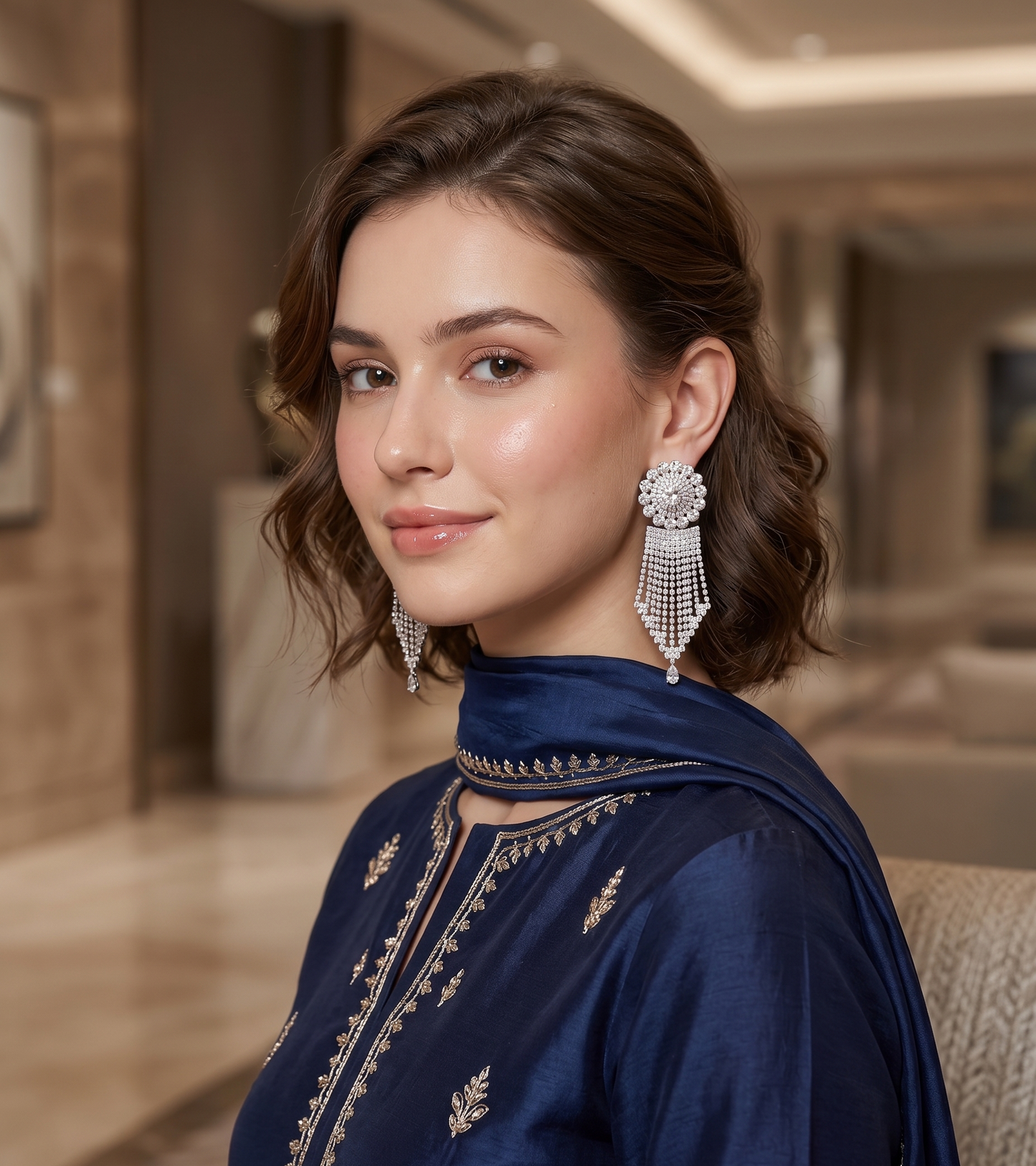 Celestial Crystal Waterfall Earrings