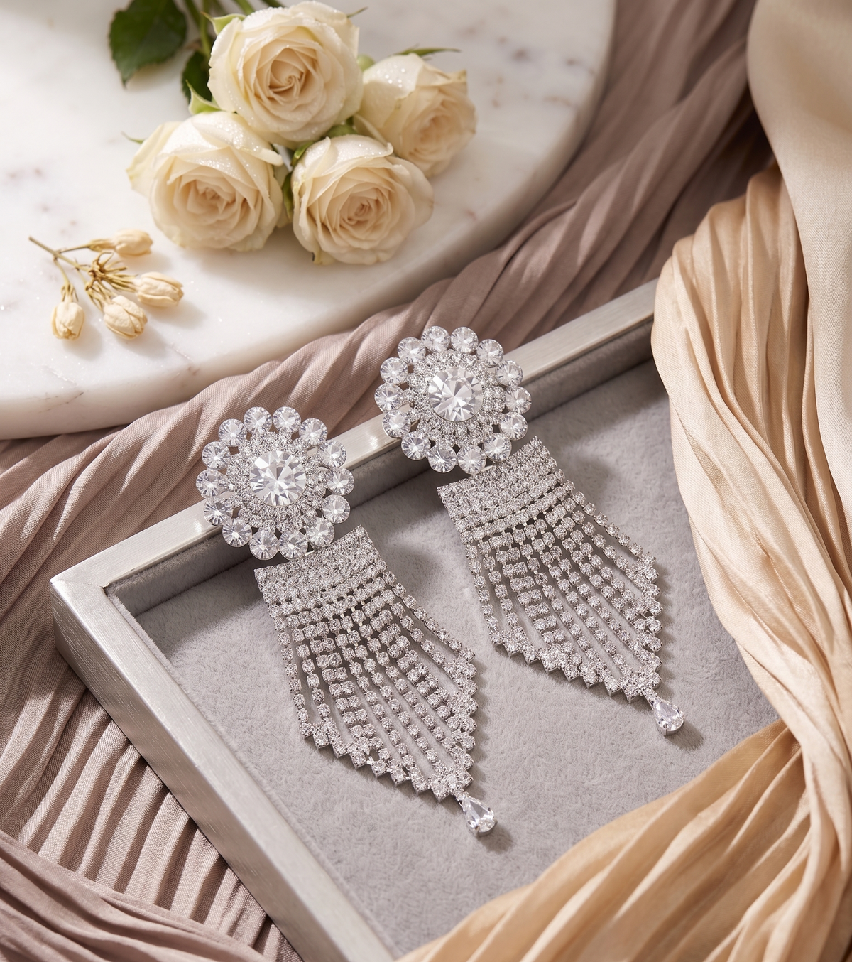 Celestial Crystal Waterfall Earrings